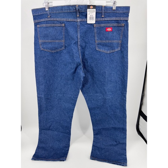 Dickies Jeans 48x32 Relaxed Fit Mens Straight‎ Leg Jeans Dark Wash NEW - Picture 10 of 16